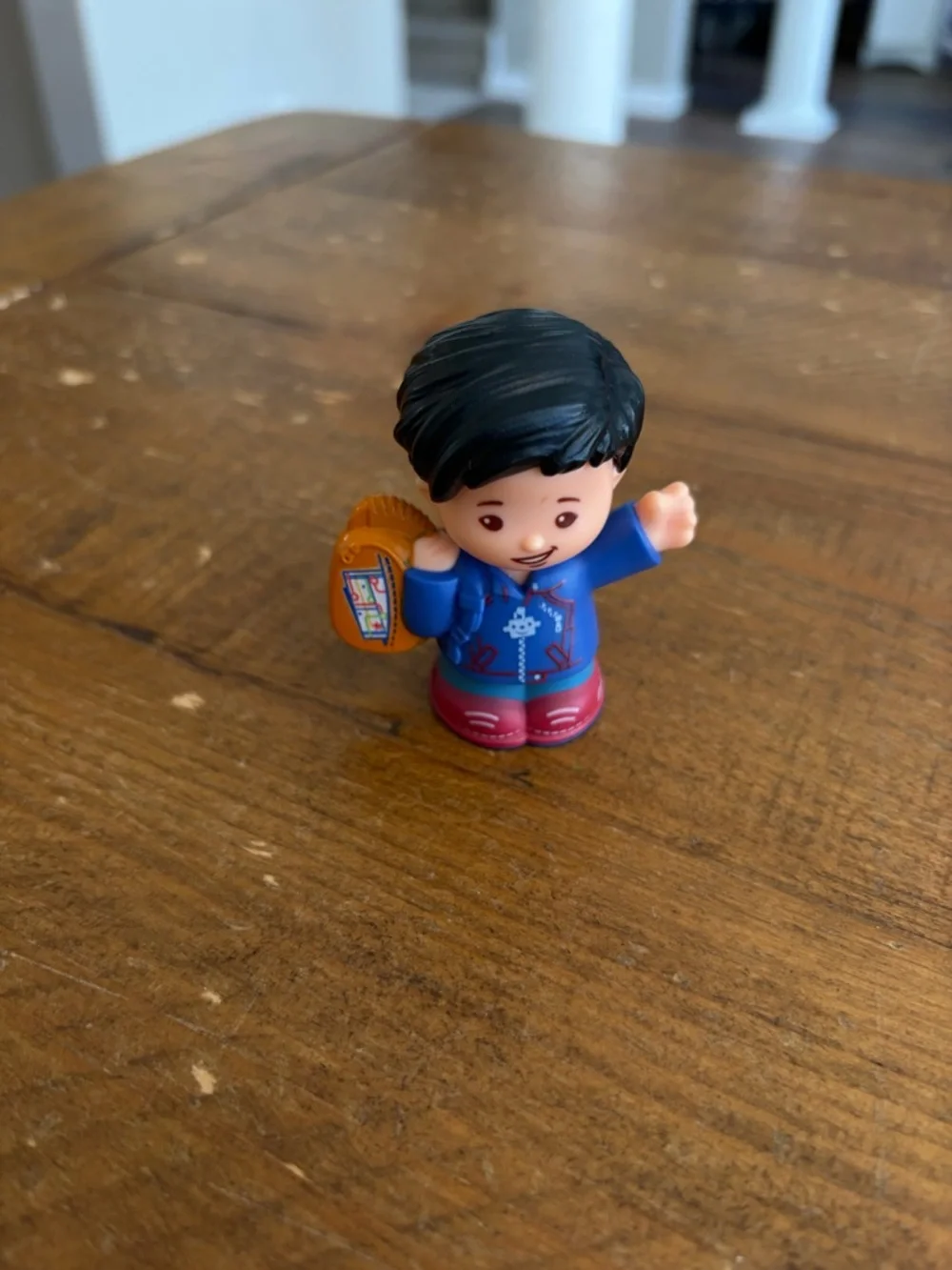 Fisher Price Little People robot boy with backpack as is